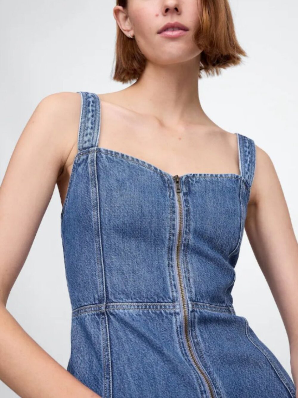 GAP Blue Denim Maxi Dress with Front Slit - Picture 4 of 4